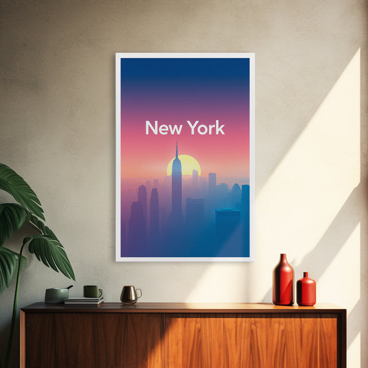 New York Travel Poster, Canvas Print, Mid Century City Wall Art, New York Wall Art, Travel Poster Set, Retro Travel Print, Wanderlust Decor
