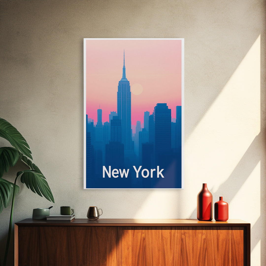 New York Travel Poster, Canvas Print, Classic Travel Poster Art, New York Travel Art, Modern Wall Decor, Fine Art Print, Retro Travel Print