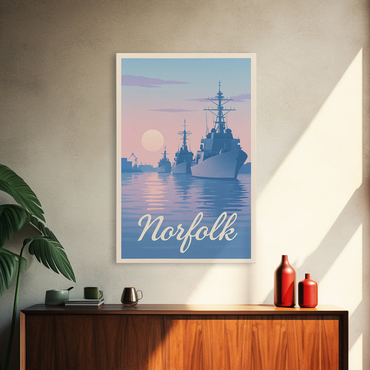 Norfolk Travel Poster, Framed Canvas Print, Classic Travel Poster Art, Norfolk Travel Art, City Art Print, Travel Poster Set, Art Print