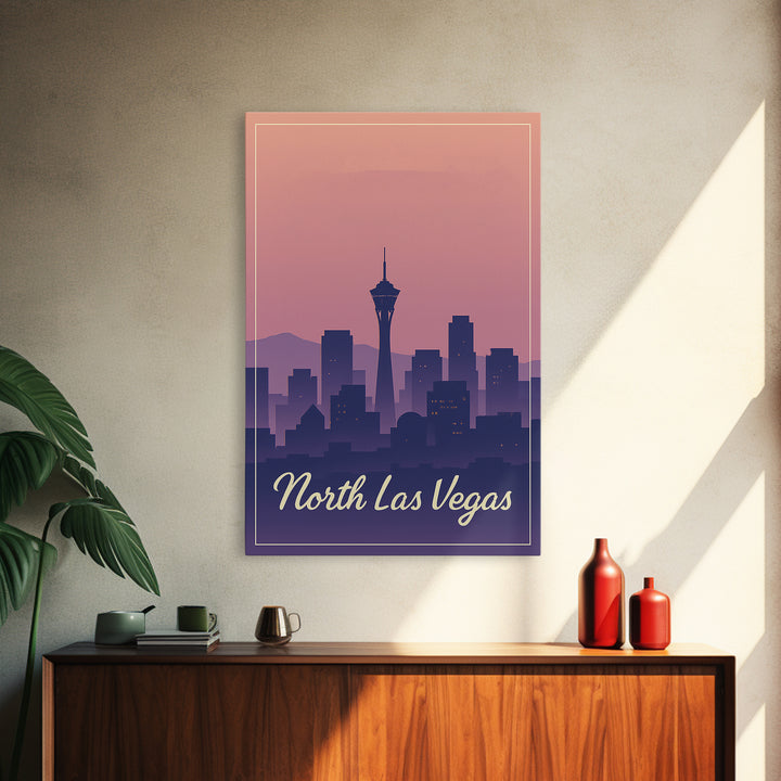 North Las Vegas Travel Poster, Canvas Print, Classic Travel Poster Art, North Las Vegas Art Print, Vintage City Poster, Travel Art Print