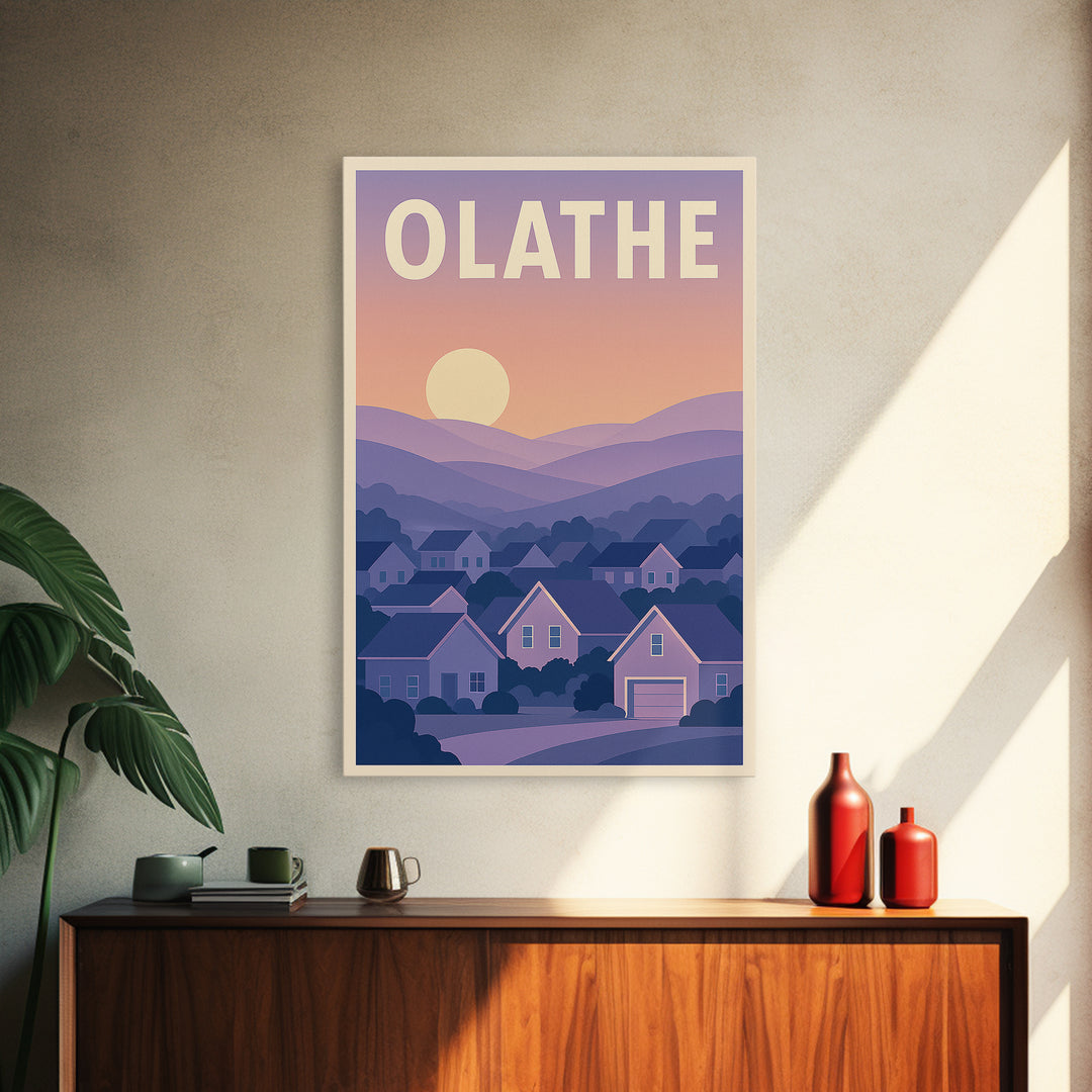 Olathe Kansas Travel Poster, Canvas Print, Vintage Poster Art, Olathe Art Print, Fine Art Print, City Travel Prints, Vintage Travel Art