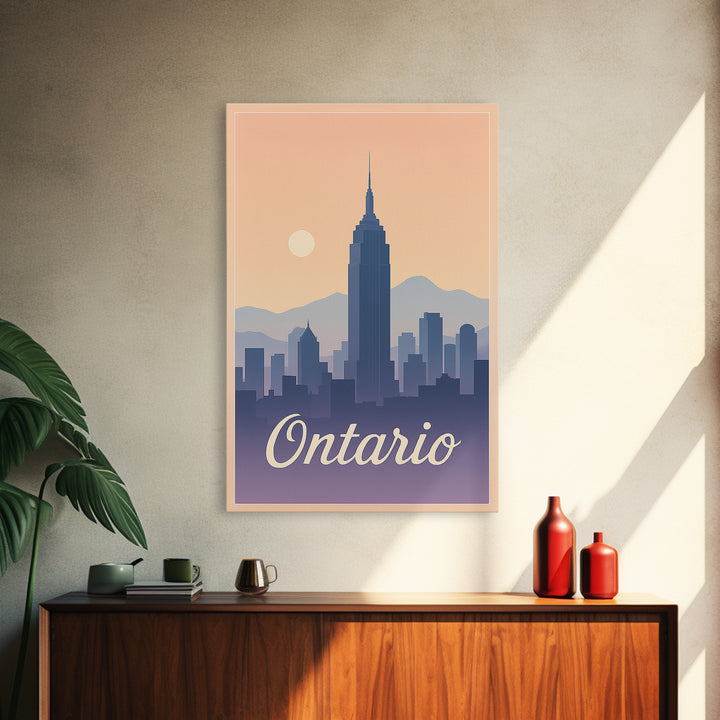 Ontario Travel Poster, Framed Canvas Print, Classic Travel Poster Art, Ontario Wall Art, Vintage City Poster, Gift For Travelers