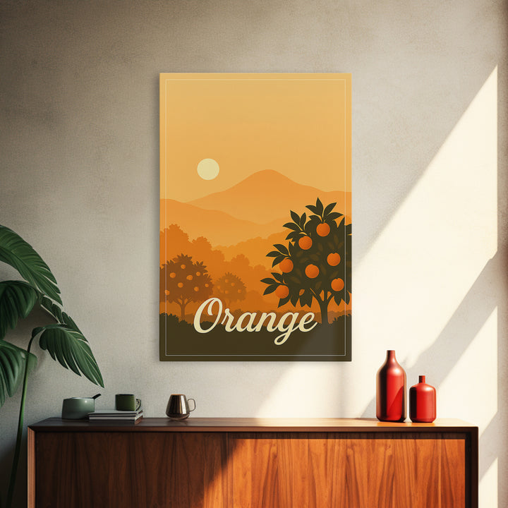 Orange California Travel Poster, Canvas Print, Mid Century City Wall Art, Orange City Art, Wall Art, Eclectic Wall Decor, Wall Art