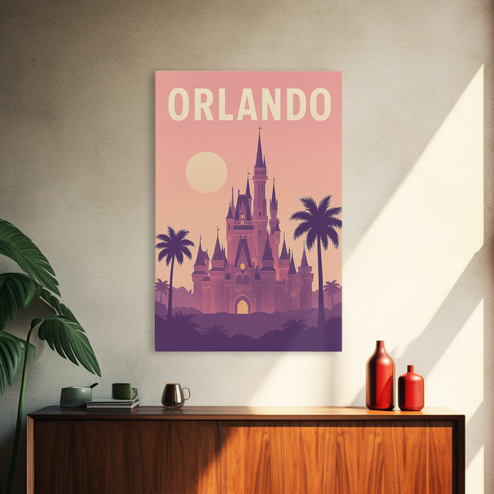 Orlando Florida Travel Poster, Canvas Print, Classic Travel Poster Art, Orlando City Art, City Art Print, Travel Wall Decor, Travel Print