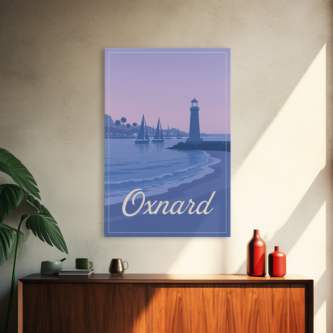 Oxnard Travel Poster, Canvas Print, Mid Century City Wall Art, Oxnard City Art, Travel Wall Art, Travel Poster Set, Wanderlust Decor