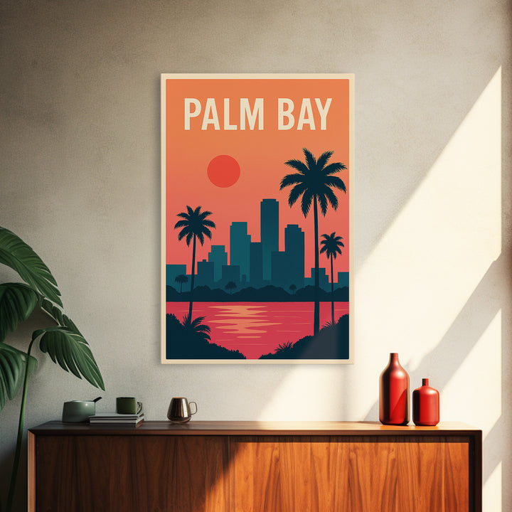 Palm Bay Travel Poster, Canvas Print, Classic Travel Poster Art, Palm Bay Wall Art, Gift For Travelers, Vintage Travel Print, Poster Art