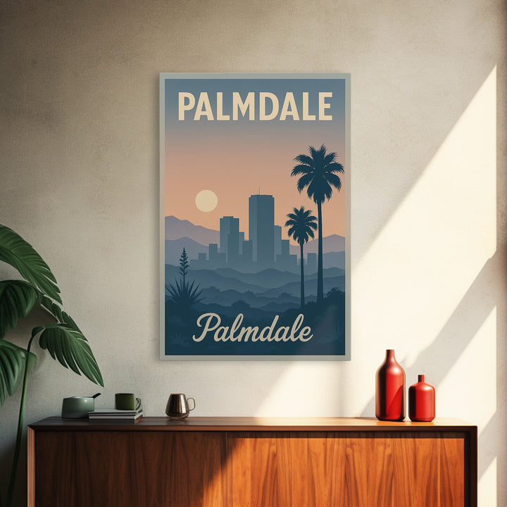 Palmdale Travel Poster, Framed Canvas Print, Vintage Travel Poster Art, Palmdale Art Print, Fine Art Print, Travel Poster Set, Wall Art
