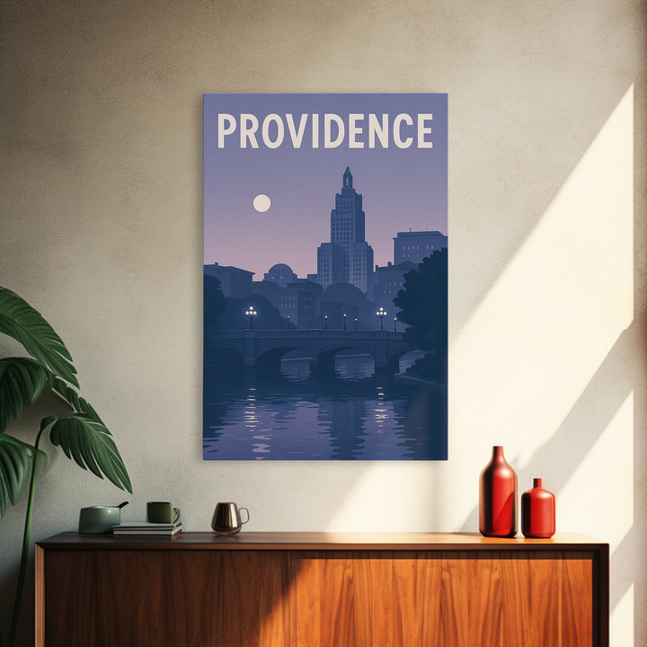 Providence Rhode Island Travel Poster, Canvas Print, Classic Poster Art, Providence Travel Art, Retro Travel Print, Gift For Travelers