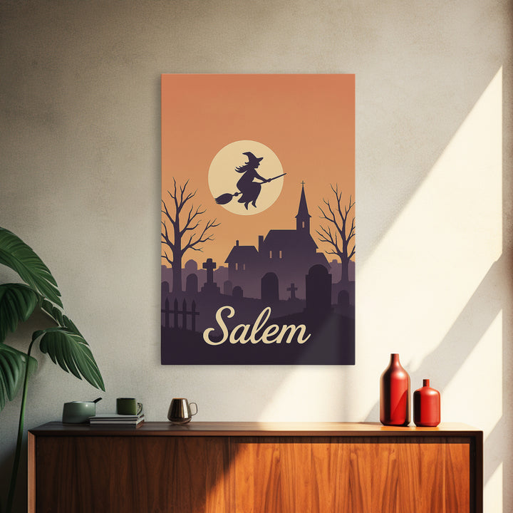 Salem Oregon Travel Poster, Framed Canvas Print, Classic Travel Poster Art, Salem Art Print, Mid Century Wall Art, Vintage City Poster