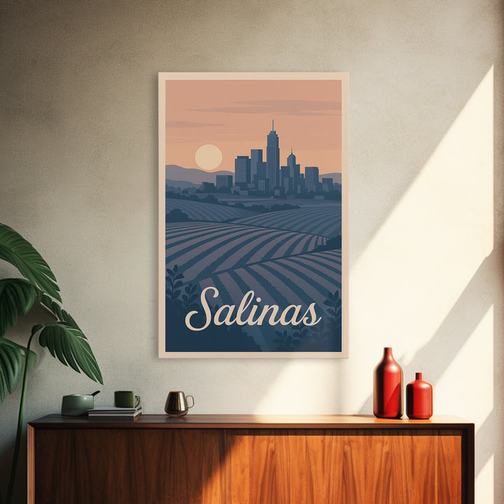 Salinas Travel Poster, Framed Canvas Print, Vintage Travel Poster Art, Salinas Wall Art, Travel Poster Art, Travel Poster Set, Wall Art
