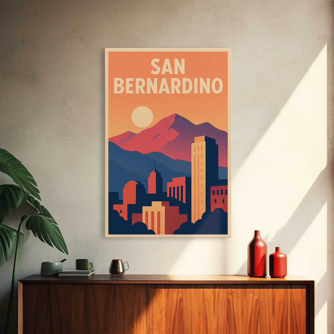 San Bernardino Travel Poster, Canvas Print, Classic Travel Poster Art, San Bernardino Poster Print, Travel Poster Art, Wanderlust Decor