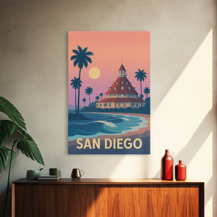 San Diego California Travel Poster, Canvas Print, Classic Travel Poster Art, San Diego Travel Art, Vintage Travel Print, Travel Poster Art
