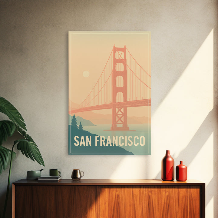 San Francisco Travel Poster, Canvas Print, Vintage Travel Poster Art, San Francisco Travel Art, City Art Print, Travel Wall Art