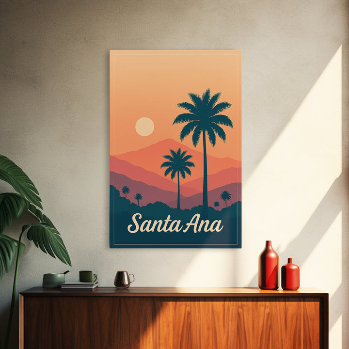 Santa Ana California Travel Poster, Canvas Print, Vintage Poster Art, Santa Ana City Art, Gift For Travelers, Vintage City Art, Art Print