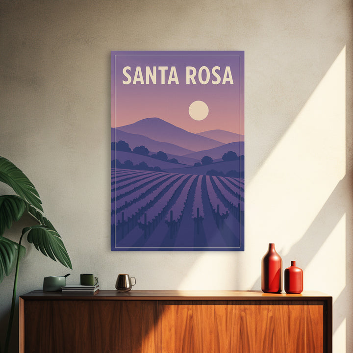 Santa Rosa California Travel Poster, Canvas Print, Classic Poster Art, Santa Rosa Poster Print, Vintage City Poster, Travel Poster Set