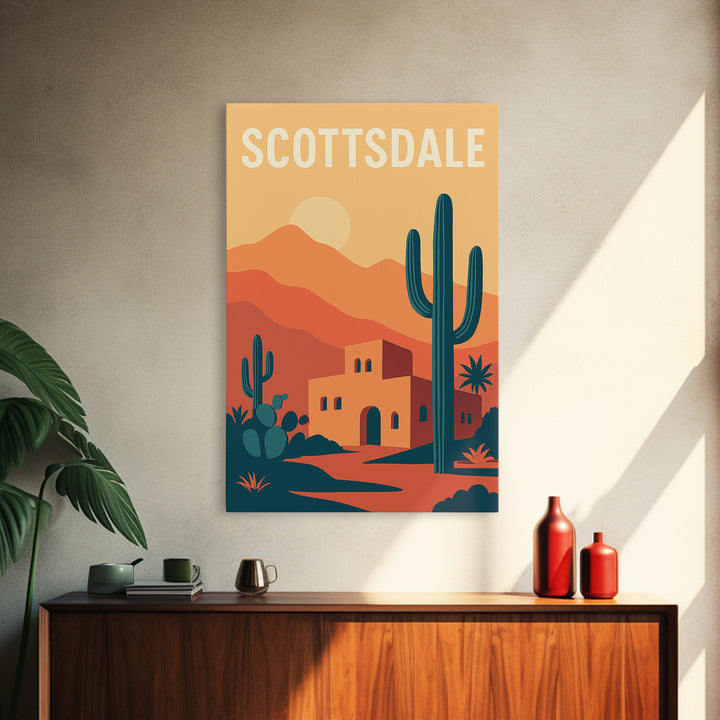 Scottsdale Travel Poster, Canvas Print, Vintage Travel Poster Art, Scottsdale Poster Print, Vintage City Poster, Fine Art Print
