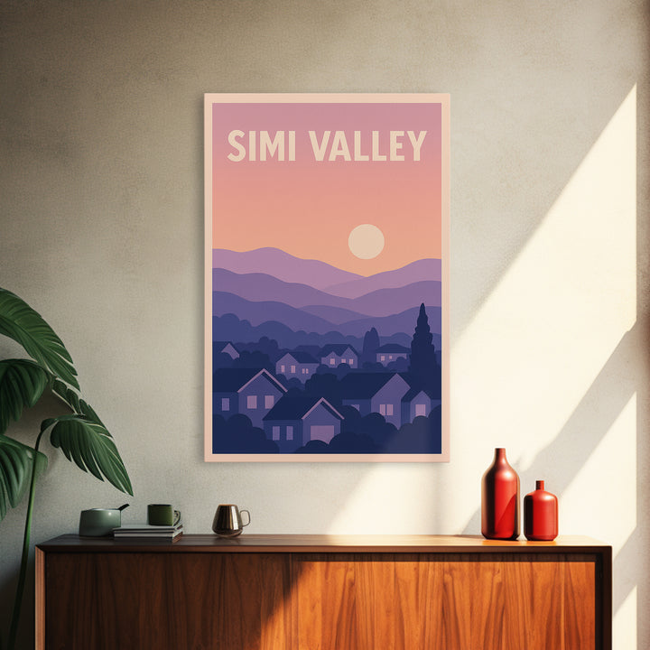 Simi Valley California Travel Poster, Canvas Print, Mid Century City Wall Art, Simi Valley Wall Art, City Art Print, Poster Art, Travel Gift