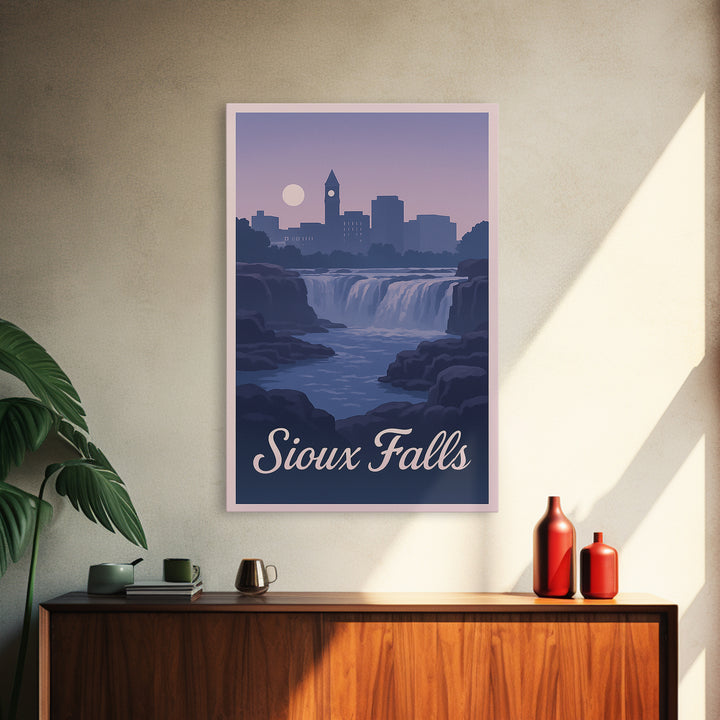 Sioux Falls South Dakota Travel Poster, Canvas Print, Classic Travel Poster Art, Sioux Falls Wall Art, Vintage City Poster, Travel Wall Art