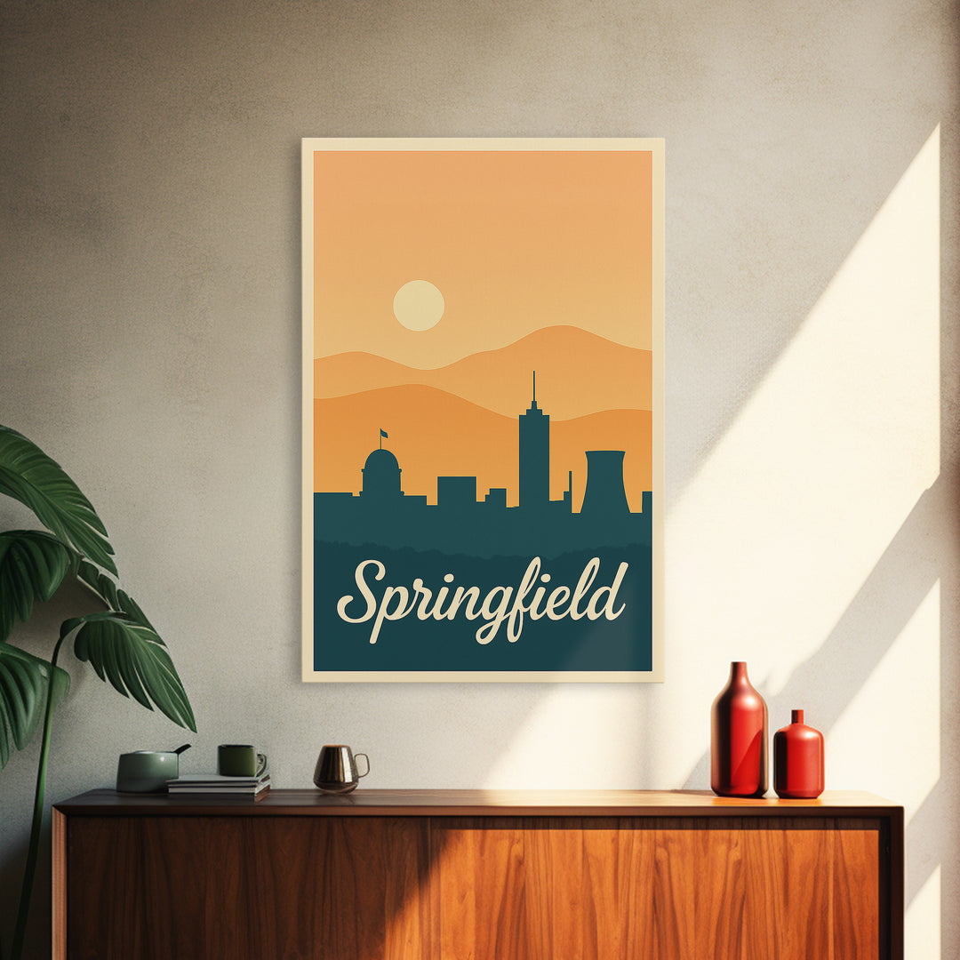 Springfield Missouri Travel Poster, Framed Canvas Print, Vintage Travel Poster Art, Springfield Wall Art, Gift For Travelers, Fine Art Print