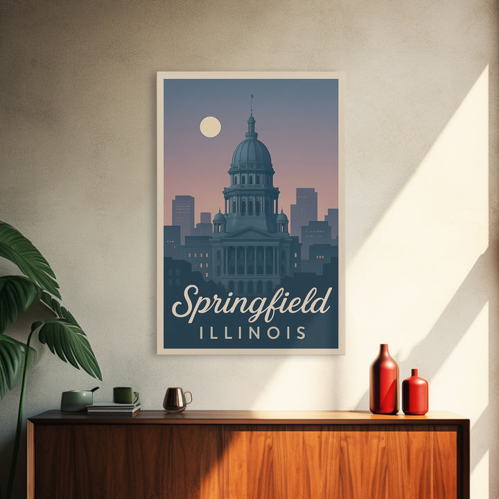 Springfield Travel Poster, Canvas Print, Classic Travel Poster Art, Springfield City Art, Mid Century Wall Art, Fine Art Print