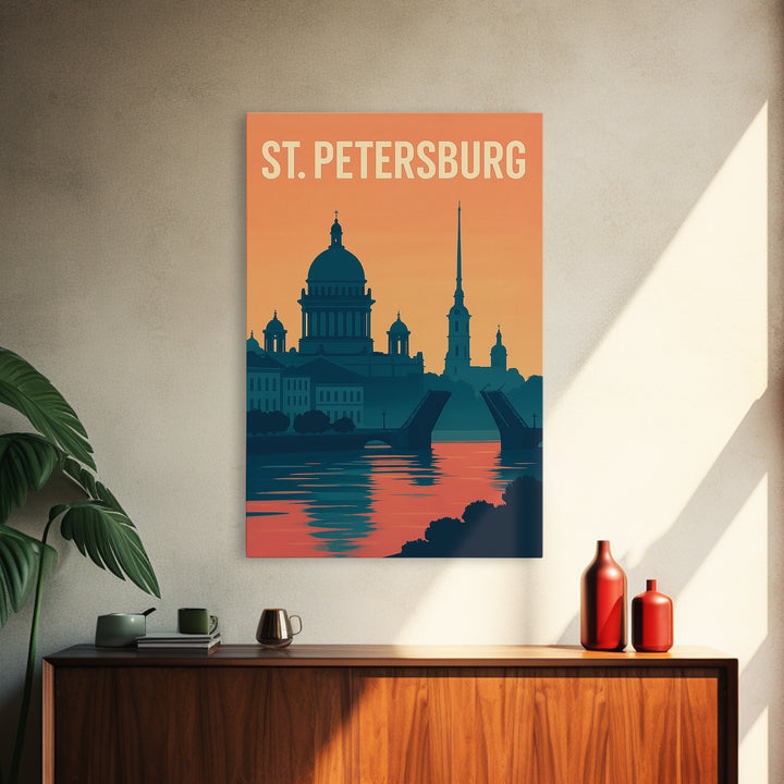 St Petersburg Travel Poster, Canvas Print, Classic Travel Poster Art, St Petersburg Wall Art, Fine Art Print, Travel Wall Art, Design 2
