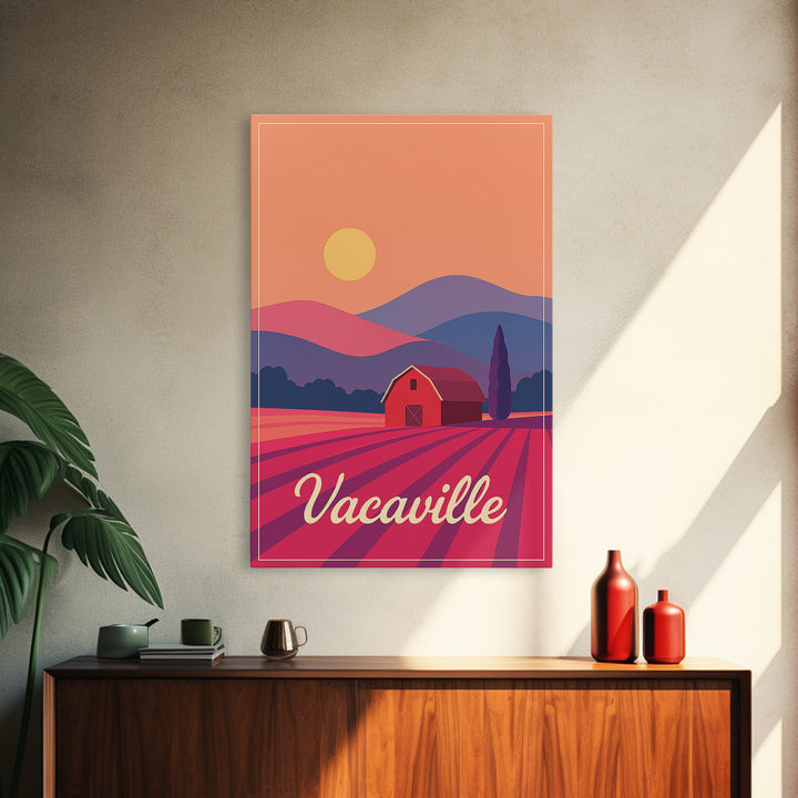 Vacaville California Travel Poster, Canvas Print, Mid Century City Wall Art, Vacaville Art Print, Travel Poster Set, Travel Poster Art