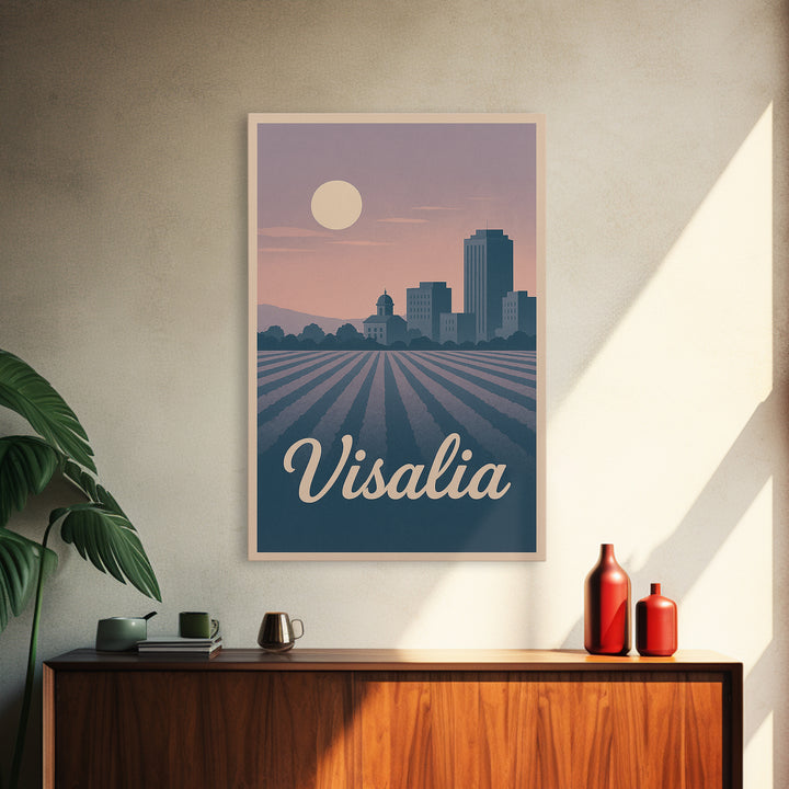 Visalia Travel Poster, Canvas Print, Classic Travel Poster Art, Visalia Art Print, Living Room Wall Art, Home Office Decor, Landscape Art