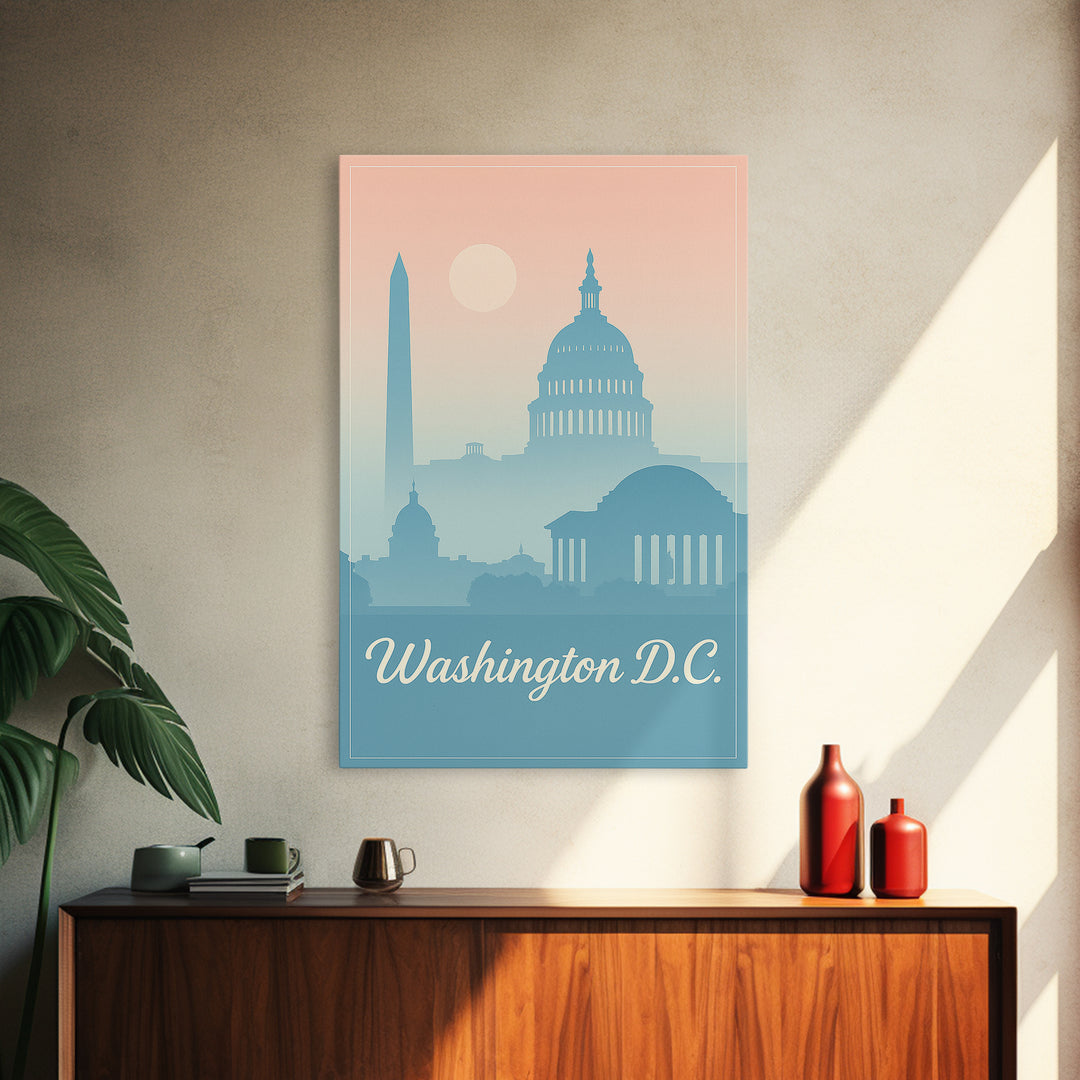 Washington DC Travel Poster, Canvas Print, Classic Travel Poster Art, Washington Travel Art, Travel Art Print, Living Room Wall Art