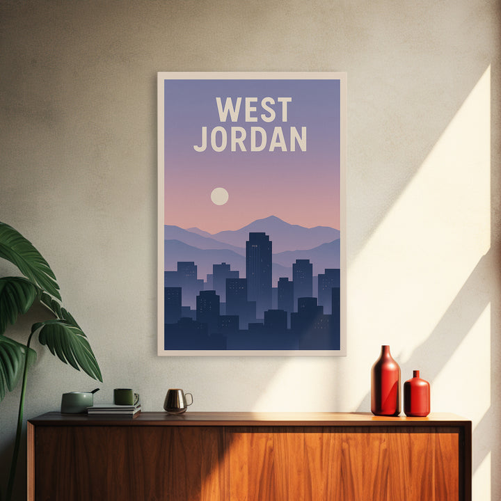 West Jordan Utah Travel Poster, Canvas Print, Vintage Travel Poster Art, West Jordan Travel Art, Travel Art Print, Travel Poster Art