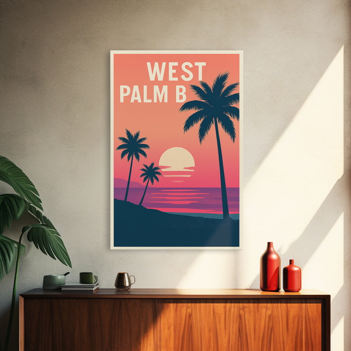 West Palm Beach Florida Travel Poster, Canvas Print, Vintage Travel Poster Art, West Palm Beach Art Print, City Art Print, Travel Poster Art