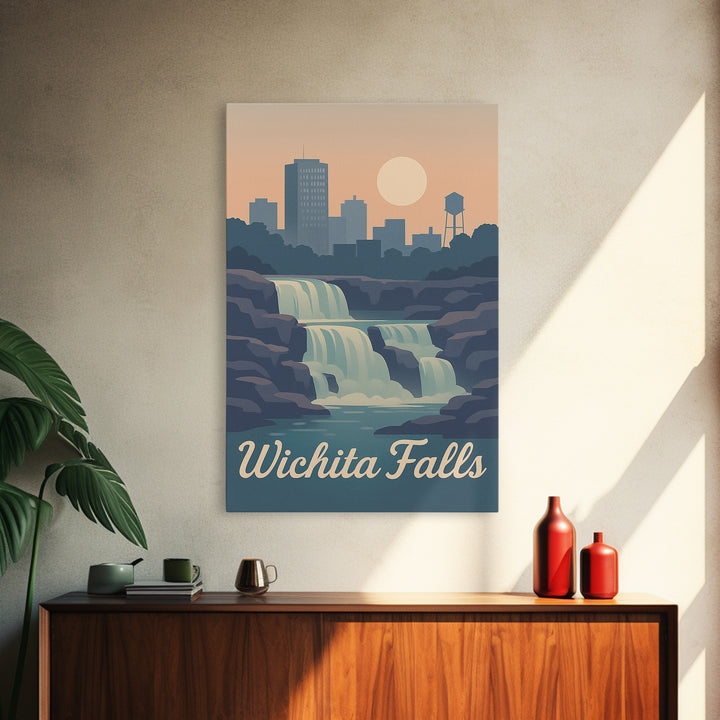 Wichita Falls Travel Poster, Canvas Print, Classic Travel Poster Art, Wichita Falls Art Print, Travel Poster Art, Travel Wall Decor