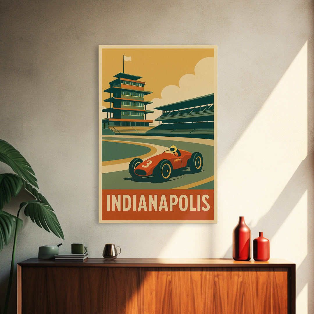 Indianapolis Indiana Travel Poster, Canvas Print, Vintage Theatre Style Art, Indianapolis Poster Print, Travel Poster Set, Travel Poster Art