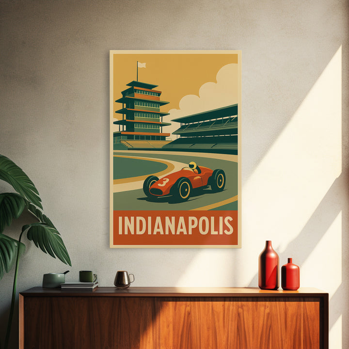 Indianapolis Indiana Travel Poster, Canvas Print, Vintage Theatre Style Art, Indianapolis Poster Print, Travel Poster Set, Travel Poster Art