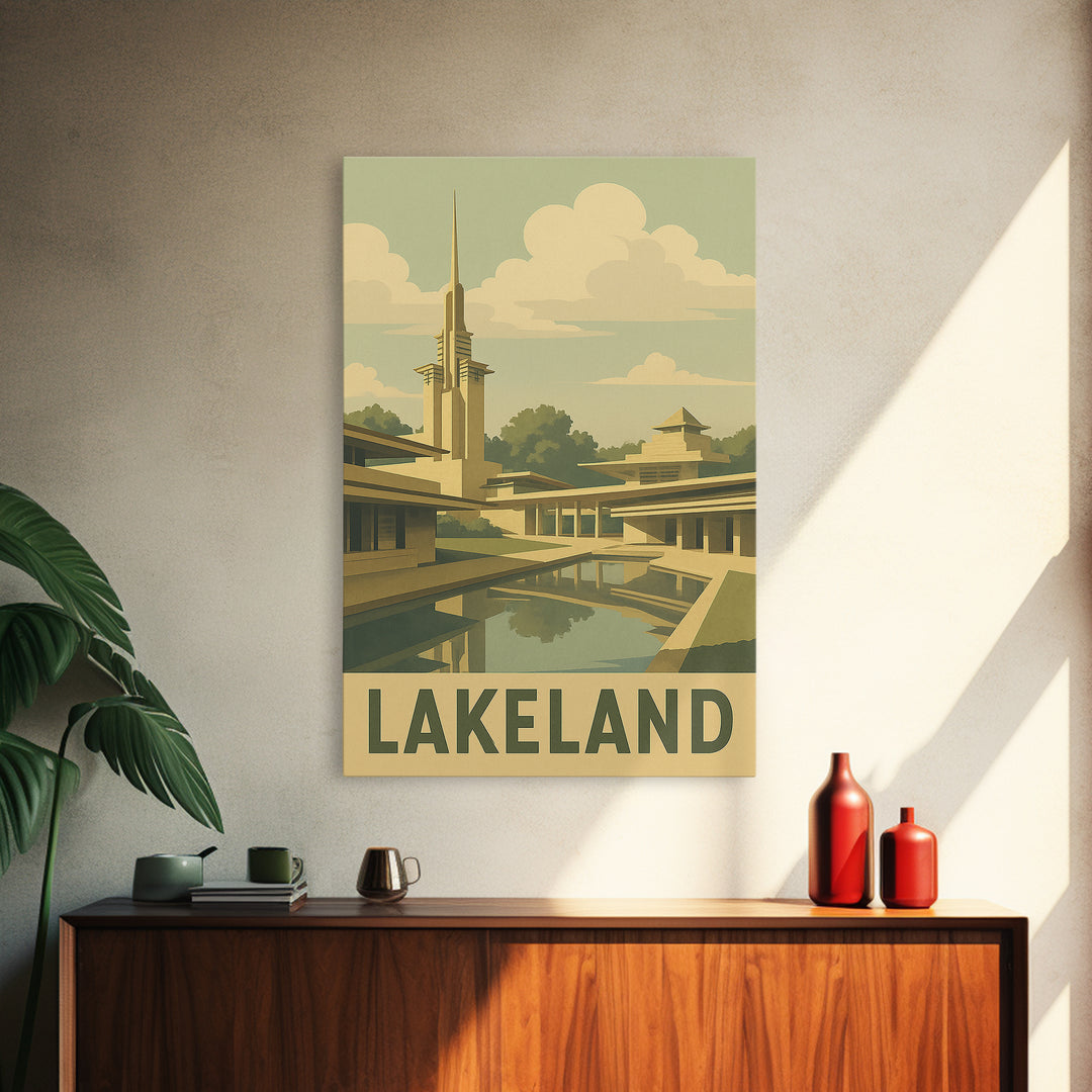 Lakeland Florida Travel Poster, Canvas Print, Old School Travel Poster, Lakeland Poster Print, Office Decor, Travel Art Print, Poster Print