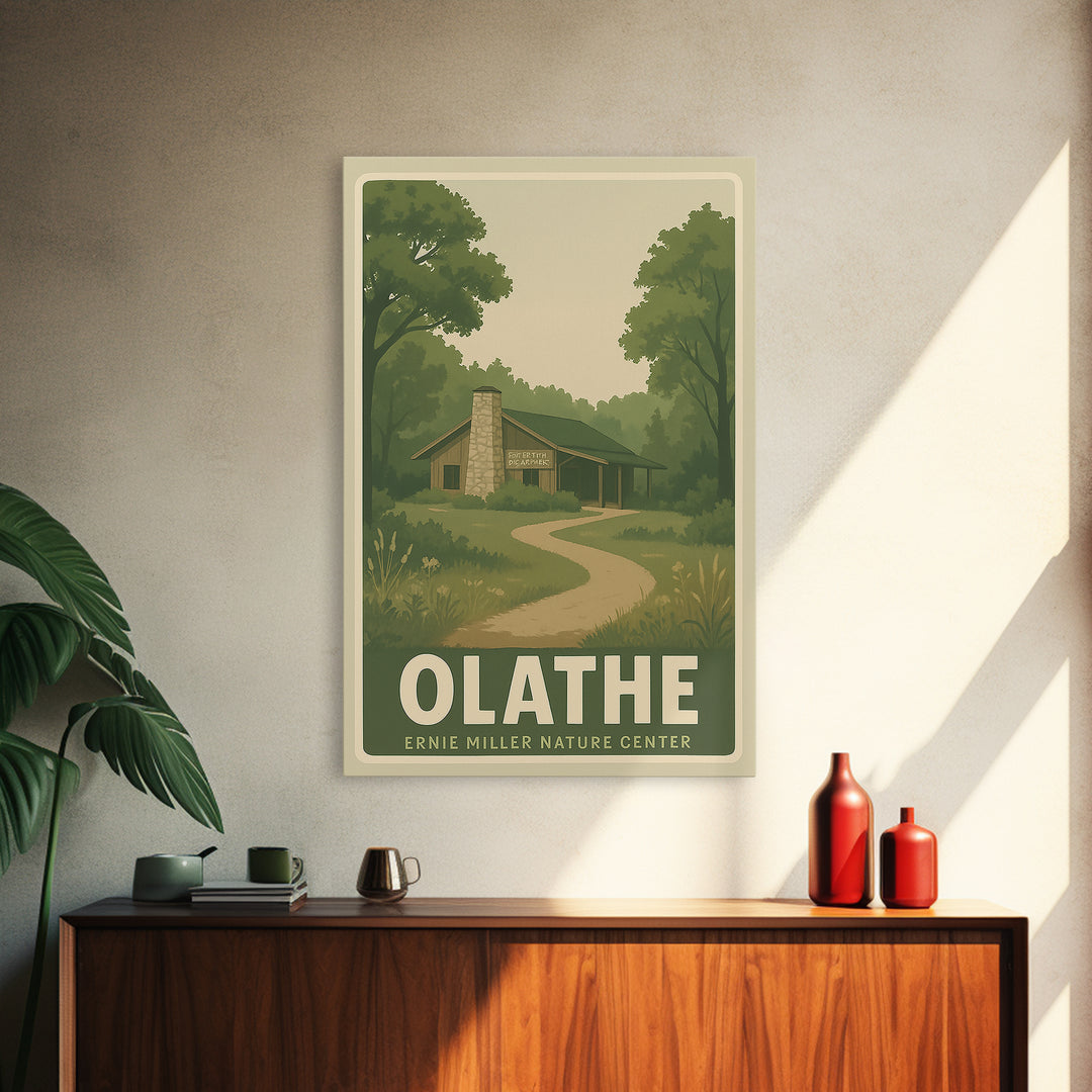 Olathe Kansas Travel Poster, Canvas Print, Old School Travel Poster, Olathe Art Print, City Illustration, Wall Art, Vintage Travel Art