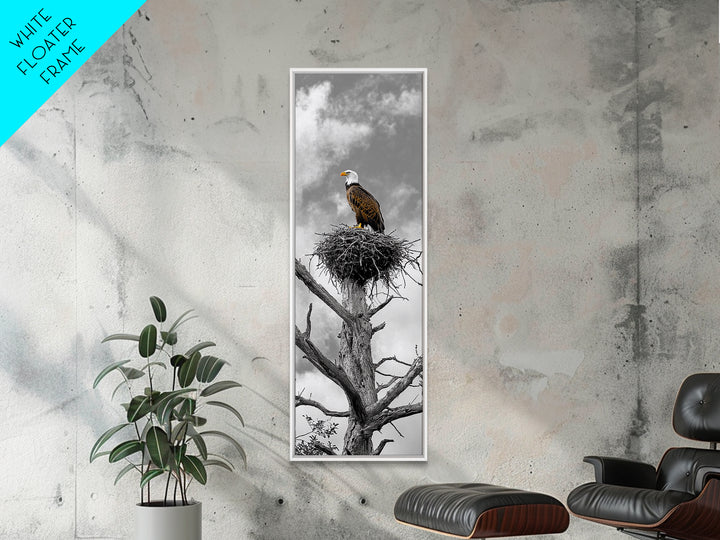 Majestic Eagle Wall Art Framed Canvas Print | Rustic Decor | Wildlife Nature Painting | Above Couch Art | Moody Art | Gift Idea
