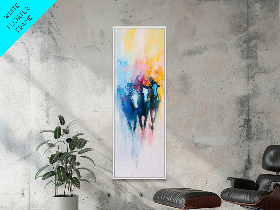 Abstract Horse Art Framed Canvas Print Colorful Western Wall Art, Bull and Bear Art, Moody Art, Farmhouse Art, Rustic Wall Art