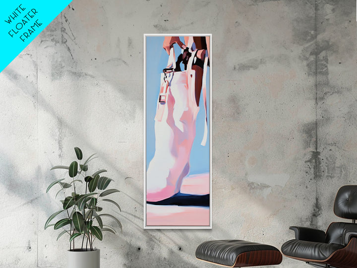 Cowgirl Boot Fashion Canvas Print Black Cowgirl Painting Coastal Cowgirl Wall Art Pink Abstract Art Light Pink Wall Art Gift Idea
