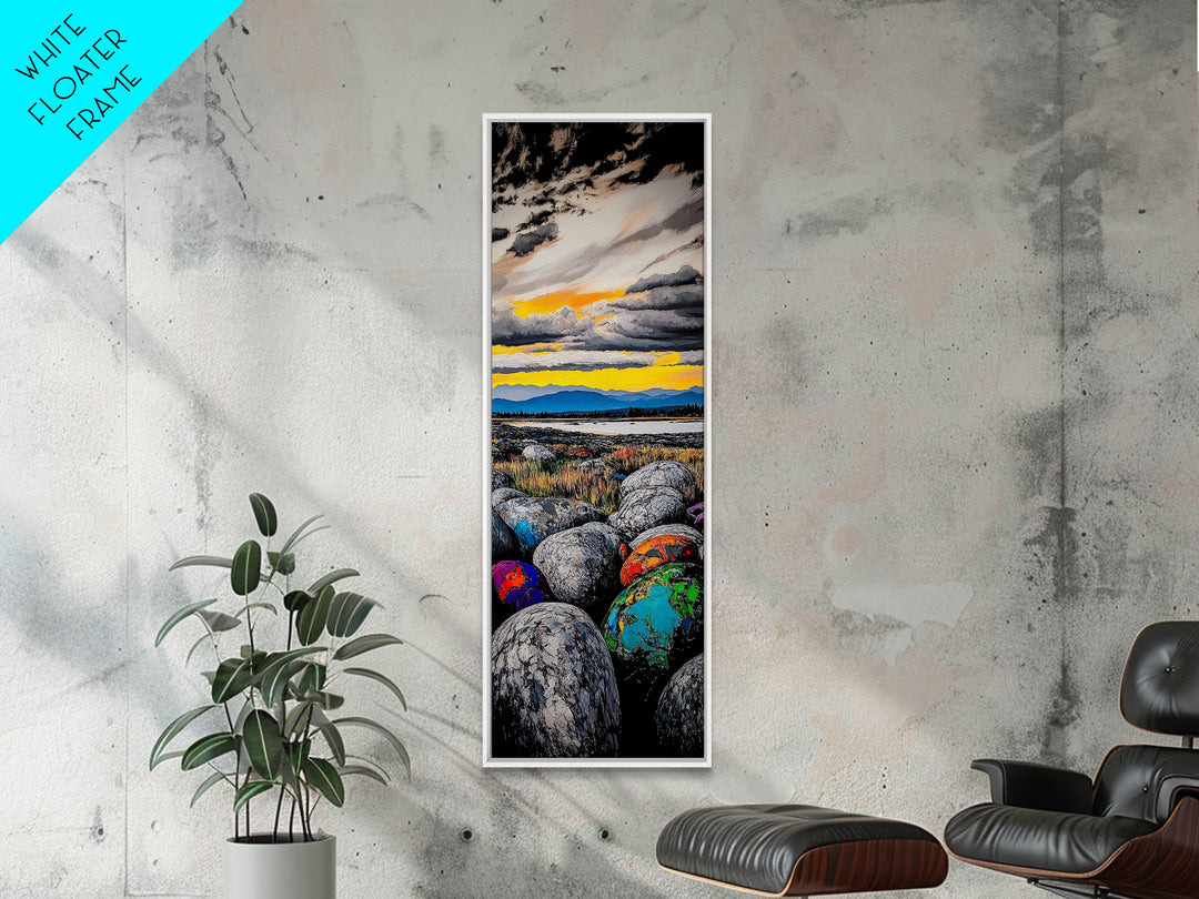 Vibrant Sunset Landscape Framed Canvas Print Joshua Tree Art Lake Tahoe Art Rustic Wall Art Southwest Wall Art Extra Wide Art