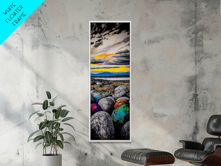 Vibrant Sunset Landscape Framed Canvas Print Joshua Tree Art Lake Tahoe Art Rustic Wall Art Southwest Wall Art Extra Wide Art