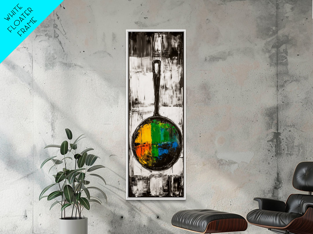 Abstract Frying Pan Painting Framed Canvas Print Kitchen Wall Art Food Review Art Moody Art Rustic Wall Art Wabi Sabi Decor