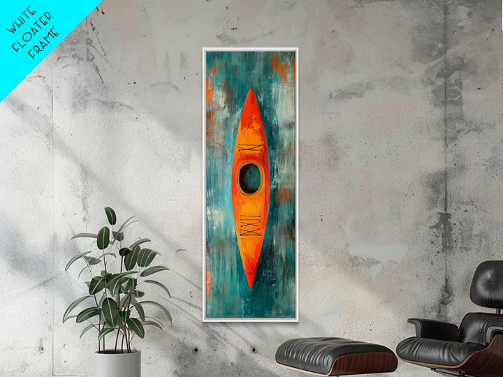 Colorful Kayak Painting Framed Canvas Print Nautical Decor Coastal Cowgirl Wall Art Lake Tahoe Art Above Bed Wall Art