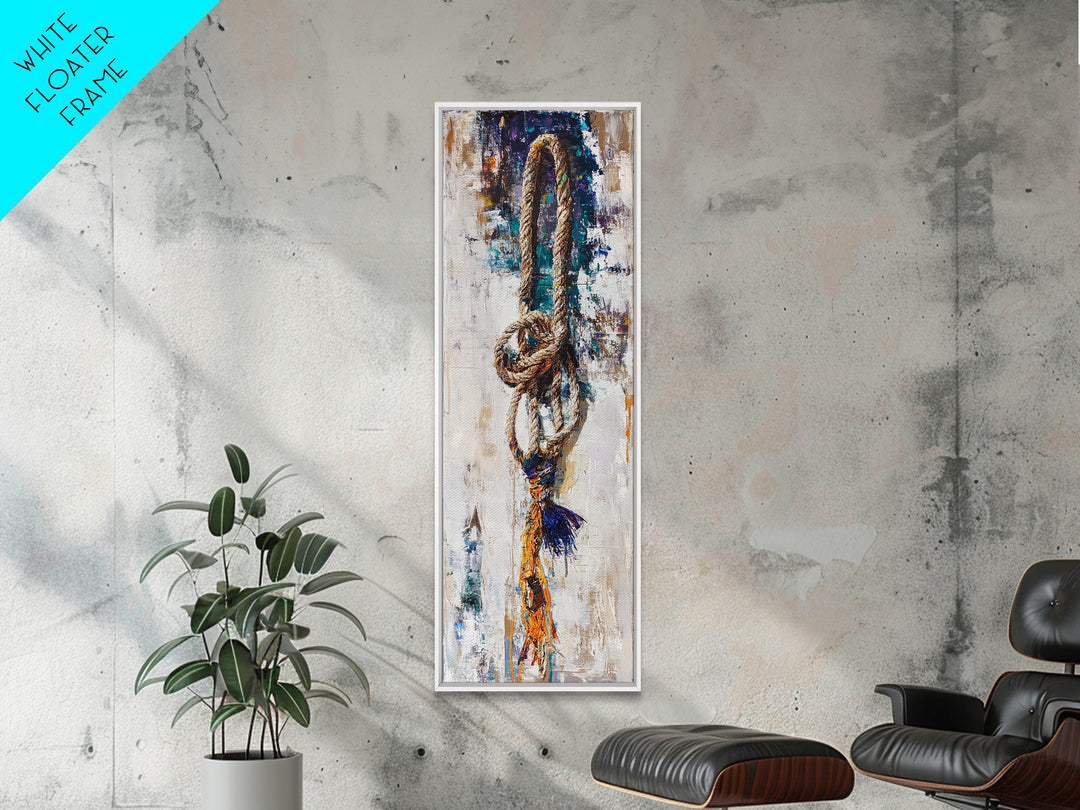 Textured Rope Art Canvas Print rustic wall art nautical decor coastal decor farmhouse art wabi sabi art above sofa art