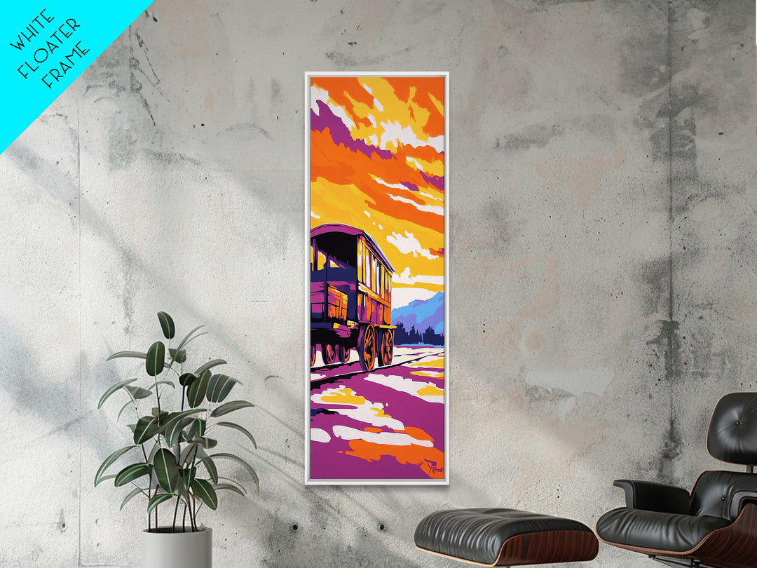 Colorful Sunset Wagon Canvas Print rustic art southwestern wall art farmhouse art boho art moody art above bed wall art