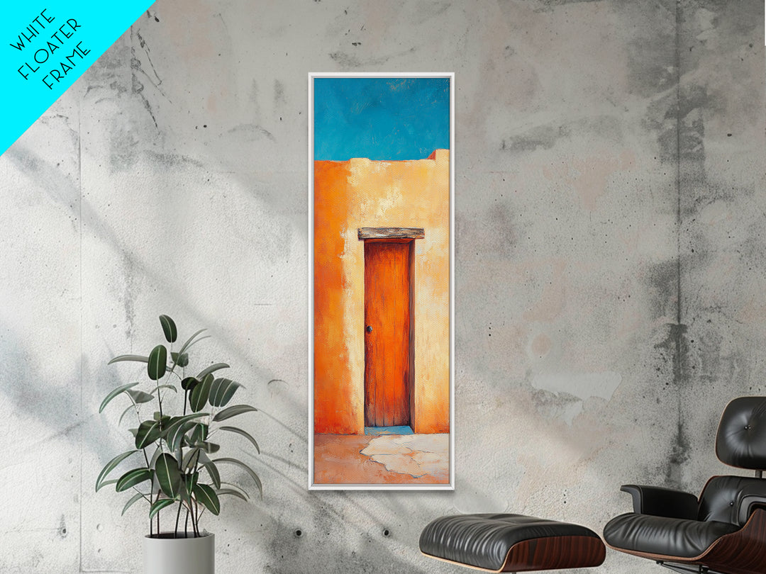 Desert Sunset Door Canvas Print Rustic Southwest Wall Art Warm Earth Tone Art Wabi Sabi Painting Living Room Wall Art