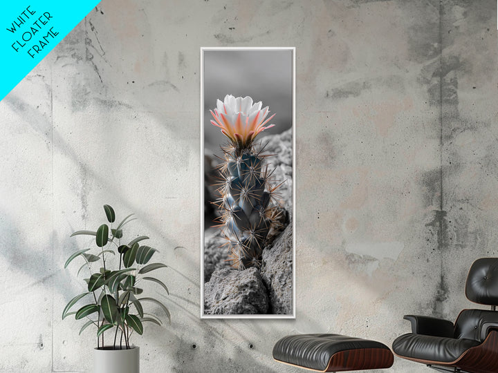 Cactus Bloom Desert Art Framed Canvas Print | Southwest Wall Art | Wildflower Painting | Botanical Prints | Boho Art | Nature Decor | Gift Idea