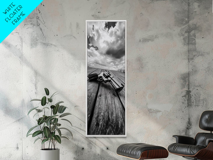 Revolver Gun Art, Canvas Print, moody art, western decor, rustic wall art, cowboy aesthetic, dark romance painting, unique gift idea