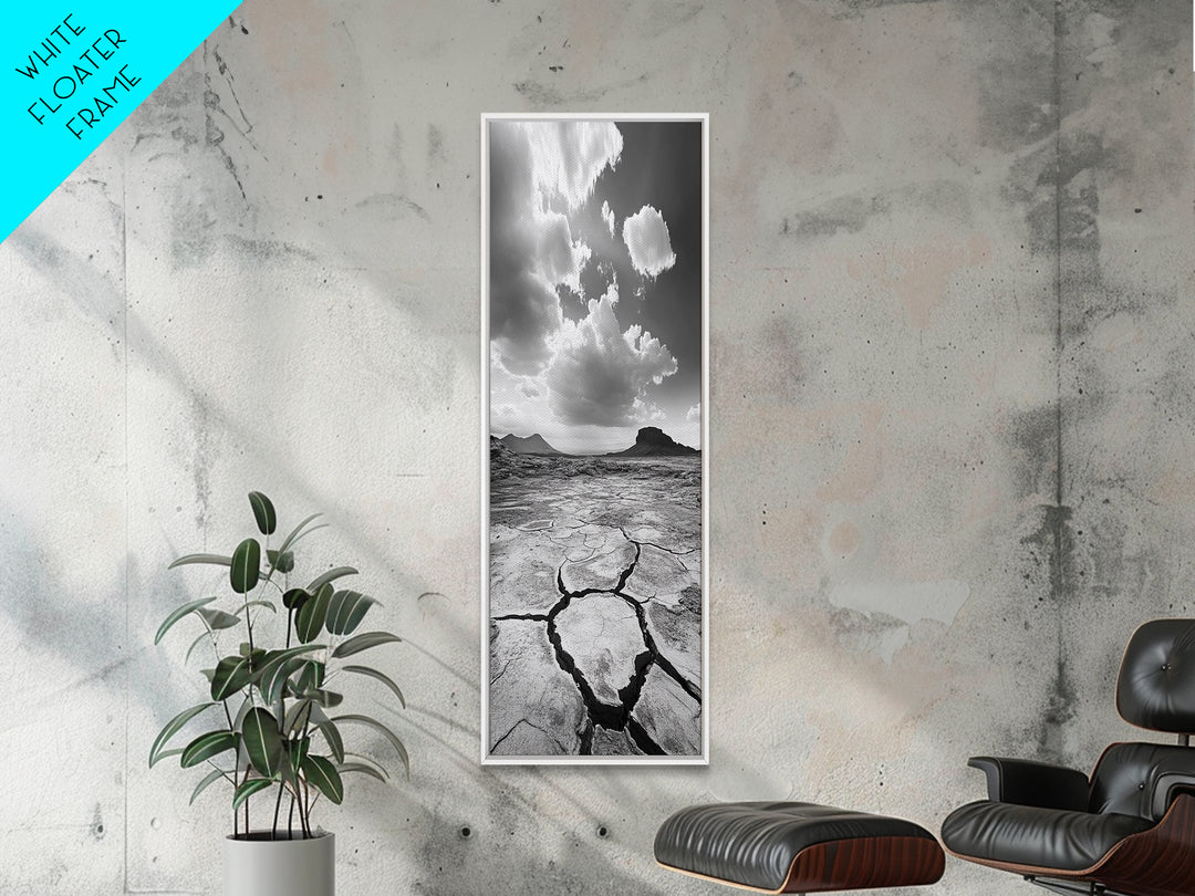 Desert Cracked Earth, Canvas Print, Moody Southwest Wall Art, Joshua Tree Art, Rustic Landscape Art, Extra Wide Art, Above Sofa