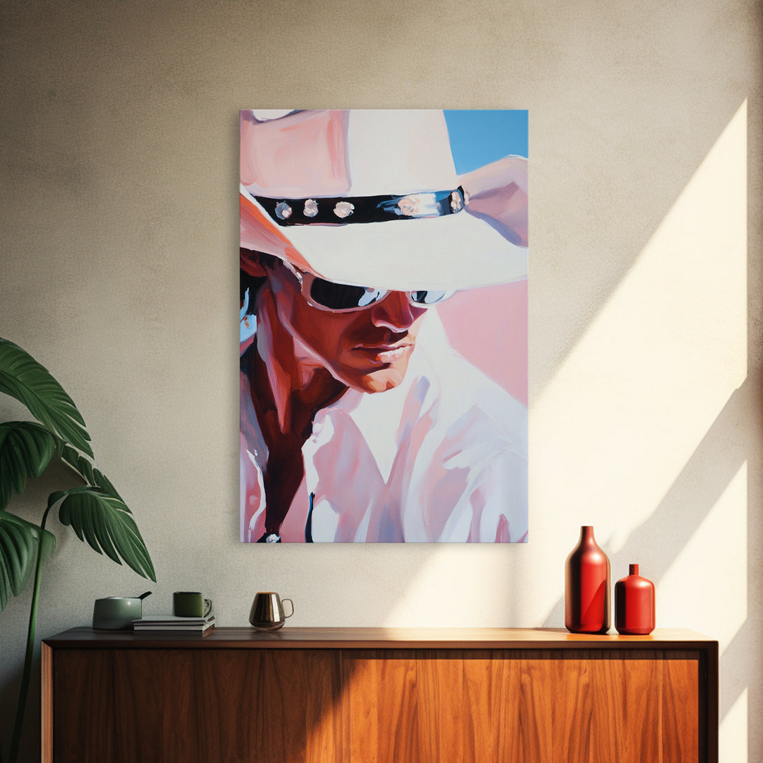 Cowboy, Western Art, Rustic Decor, Coastal Cowgirl Wall Art, Canvas Print, Gift Idea For Him, Farmhouse Art, Above Sofa Art