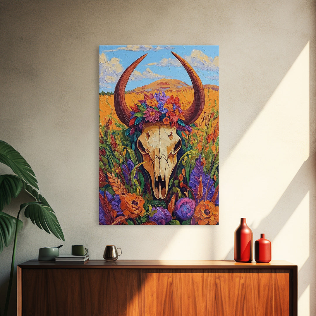 Western Carriage Art, Bold Color Painting, Southwest Wall Art, Framed Canvas Print, Rustic Decor, Moody Art, Extra Wide Art, Farmhouse Aesthetic, Gift Idea